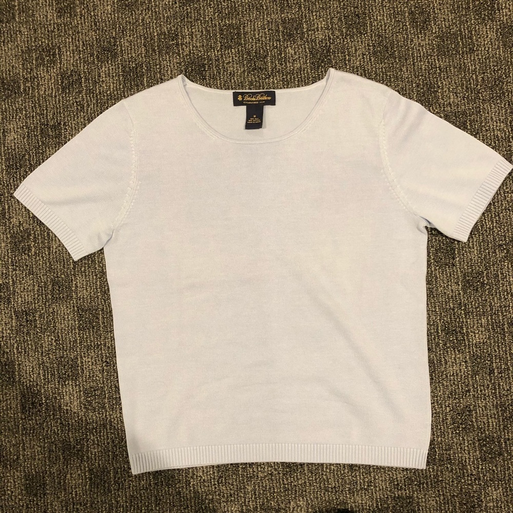 Brooks Brothers SS baby blue sweater